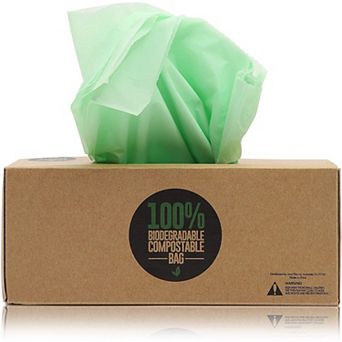 20 pc Large Compostable Garbage Rubbish Trash Bags Biodegradable 33 Gallon Green