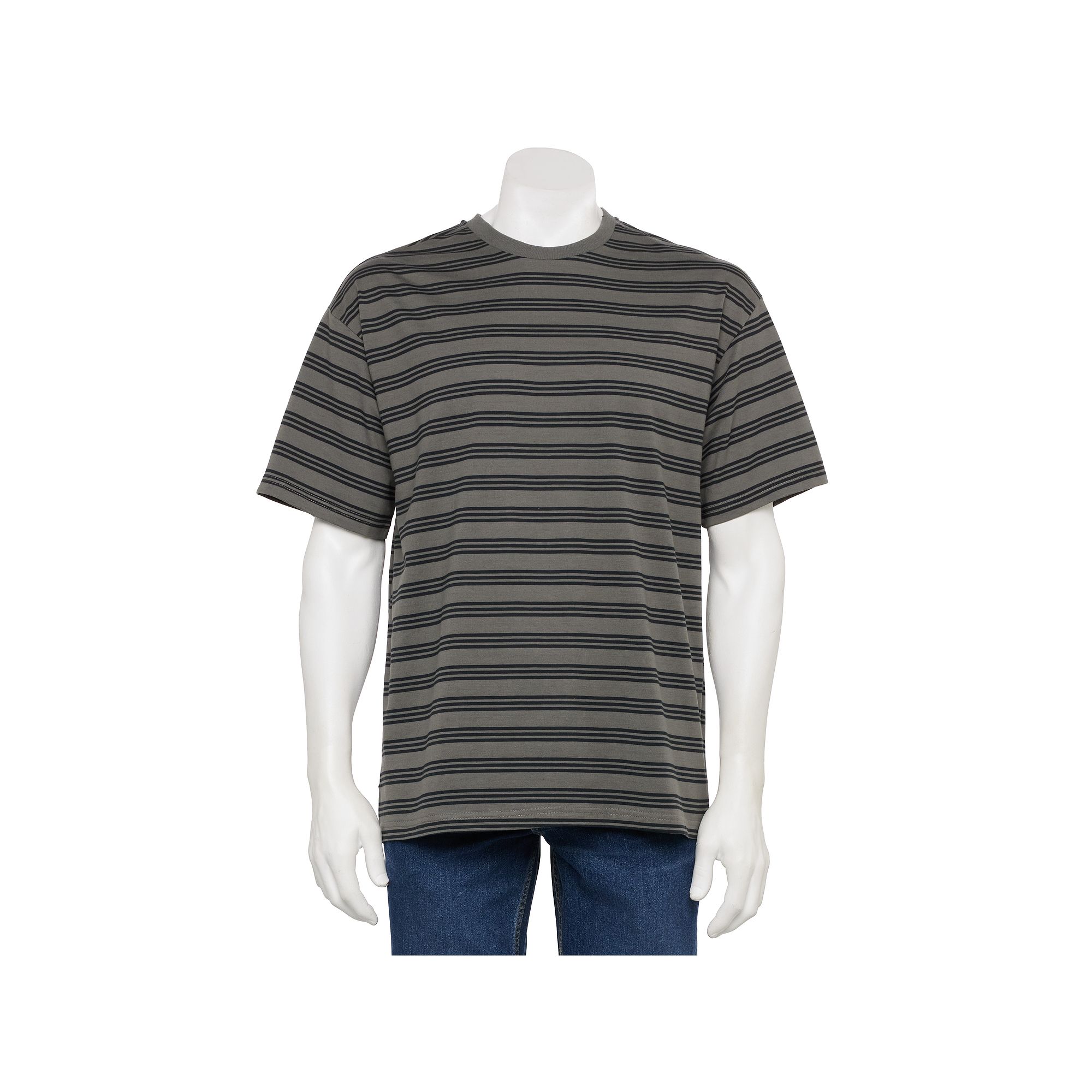 Mens Hollywood Short Sleeve Oversized Tee, Size: Small, Castlerock Stripe