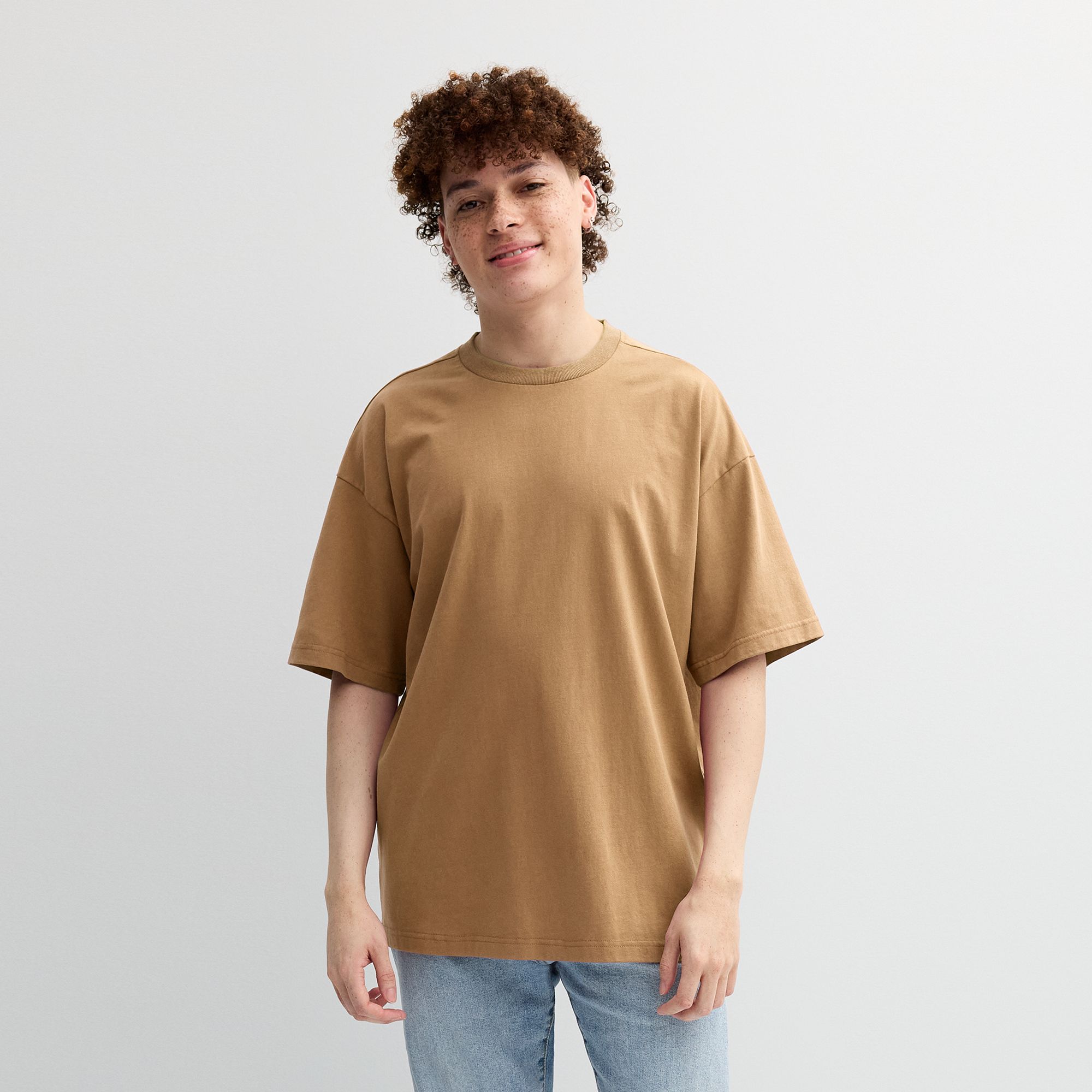 Mens Hollywood Short Sleeve Oversized Tee, Size: Large, Sunbaked Mineral B