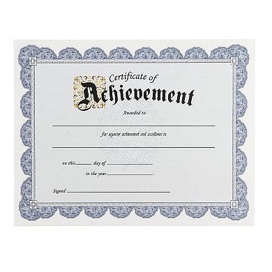 Certificate Paper  48 Certificate Of Achievement Award Certificates