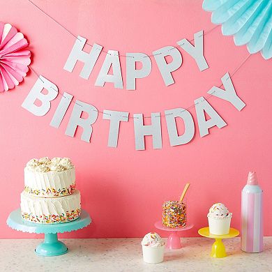 126 Piece Make Your Own Banner Kit, Diy Banner With Silver Glitter Letters A-z