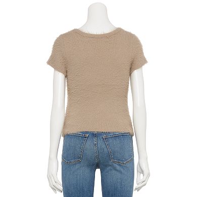 Juniors' SO® Eyelash Tee