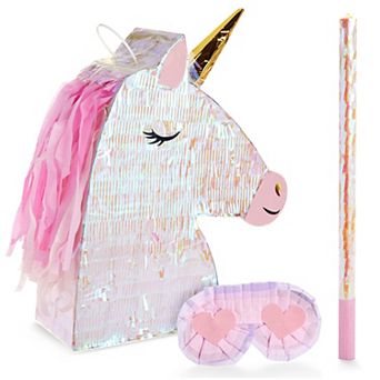 Unicorn Pinata Kit With Blindfold And Stick For Girls Birthday, 14 X 20 X 5"