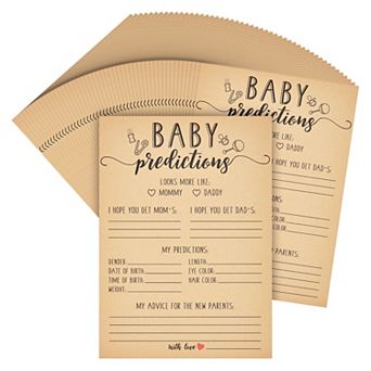 50-sheets Baby Shower Prediction And Advice Cards For Parents To Be, 5x7 In