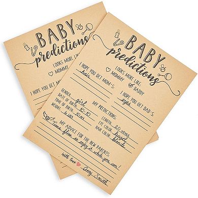 50-sheets Baby Shower Prediction And Advice Cards For Parents To Be, 5x7 In