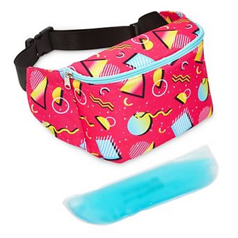 Retro 90's Fanny Pack Cooler, Insulated Waist Bag Cooler With Adjustable Strap