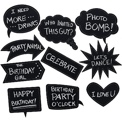 60-pack Writable Chalkboard Photo Booth Props For Weddings Parties, Assorted