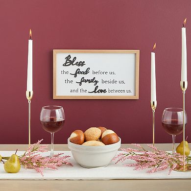 Dining Room Wall Decor, Farmhouse Bless The Food Before Us Sign For Home 16x9"
