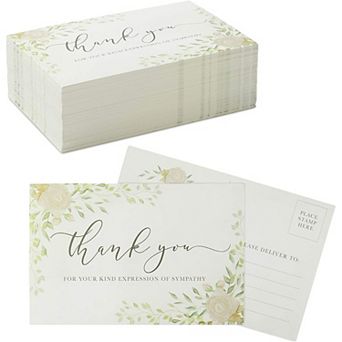 Sympathy Thank You Postcards, Blank (4 X 6 in 100 Pack)