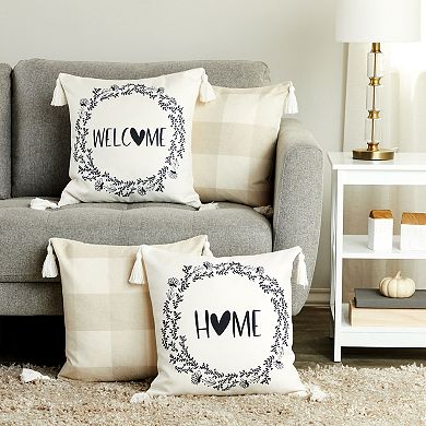 Set Of 4 Plaid Throw Pillow Covers, 18x18 Inch Decorative Farmhouse Pillow Cases