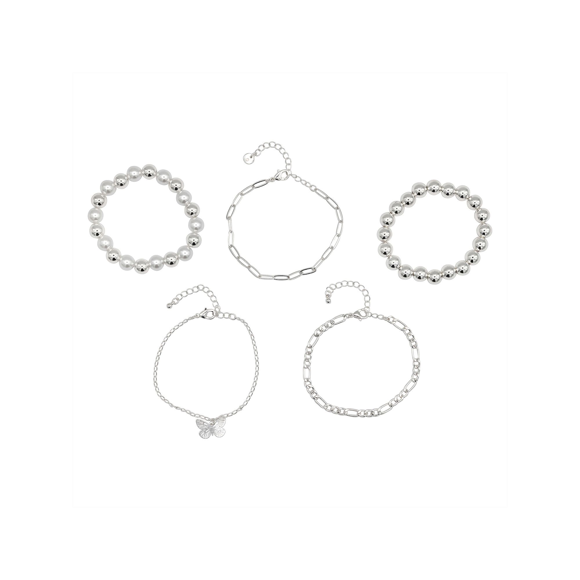 Girls Limited Too 5-Piece Bracelet Set, Girls, Silver