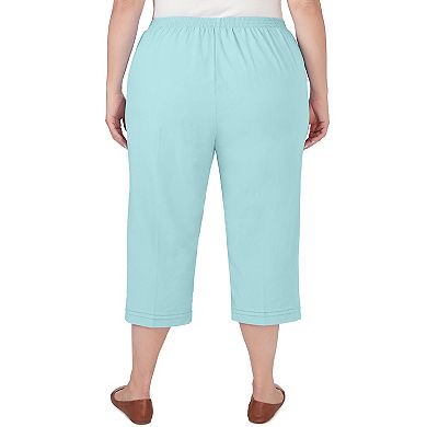 Plus Size Alfred Dunner Pull-On Button Cuff Capri Pants