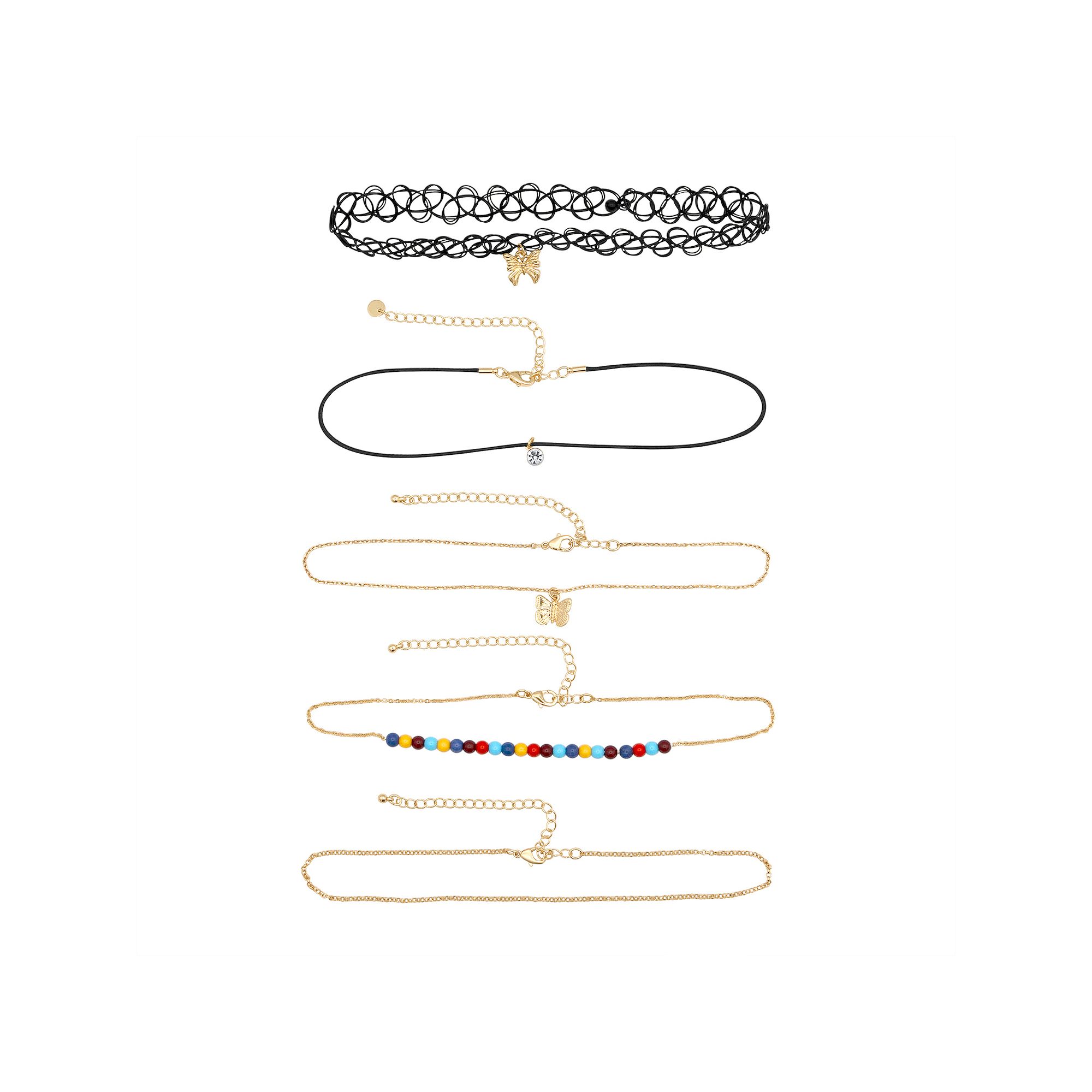 Girls Limited Too 5-Piece Choker Necklace Set, Girls, Multicolor