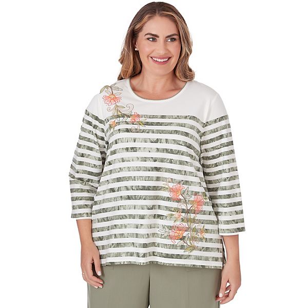 Plus Size Alfred Dunner Tie Dye Embroidery Top