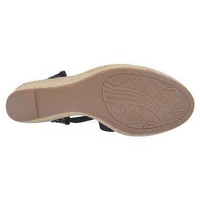 Impo® Tuccia Women's Memory Foam Laser Platform Wedge Stretch Sandals