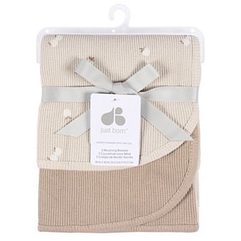 Just Born Baby 2 Pack Cotton Thermal Blankets