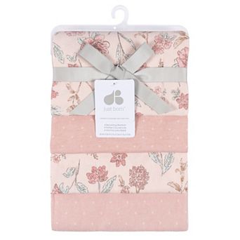 Just Born Baby 4 Pack Cotton Flannel Blankets