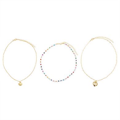 Girls Limited Too 3-Piece Heart & Faux-Pearl Necklace Set