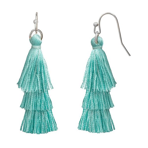 LC Lauren Conrad Neon Tassel Nickel Free Earrings