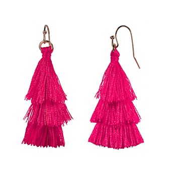 LC Lauren Conrad Neon Tassel Nickel Free Earrings