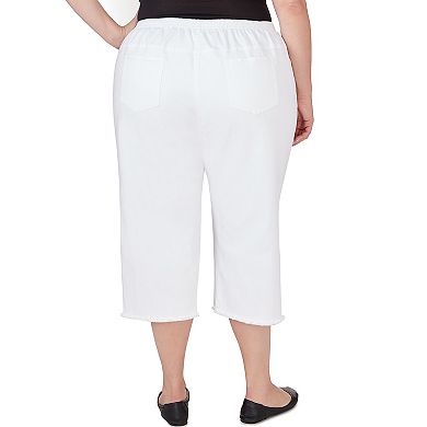 Plus Size Alfred Dunner Embroidered Capris with Fringe Hem