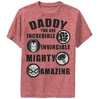 Boys Avengers Daddy Qualities List Performance Graphic Tee
