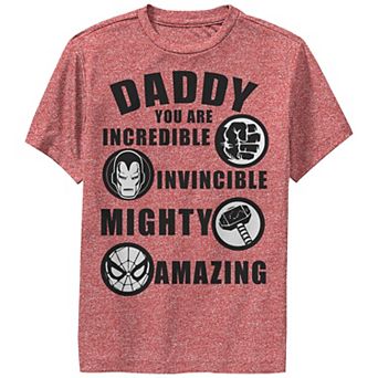 Boys Avengers Daddy Qualities List Performance Graphic Tee