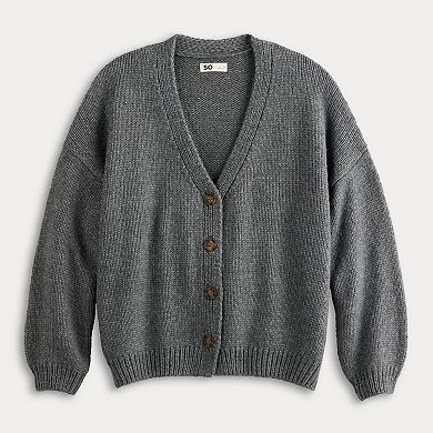 Juniors' SO® Button-Front Cardigan