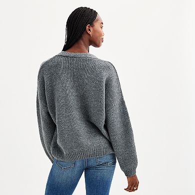 Juniors' SO® Button-Front Cardigan