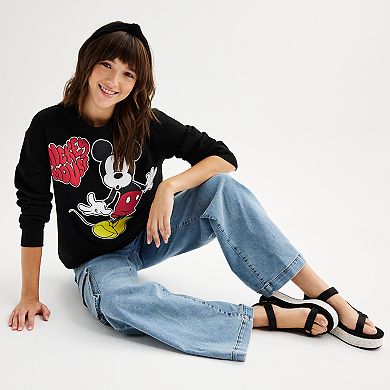 Disney's Mickey Mouse Juniors' Crewneck Graphic Pullover