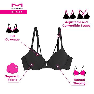 Maidenform Everyday Luxe Underwire T-Shirt Bra with Convertible Straps DM2402