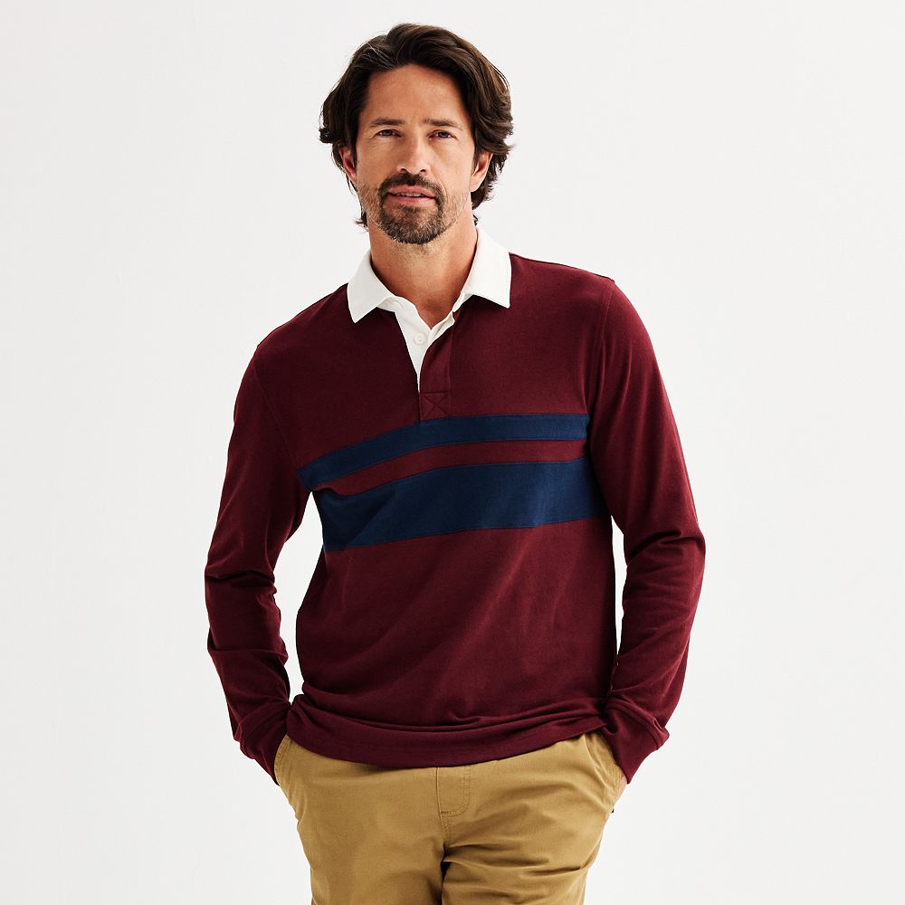 Men's Sonoma Goods For Life® Long Sleeve Rugby Polo