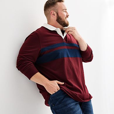 Big & Tall Sonoma Goods For Life® Long Sleeve Rugby Polo