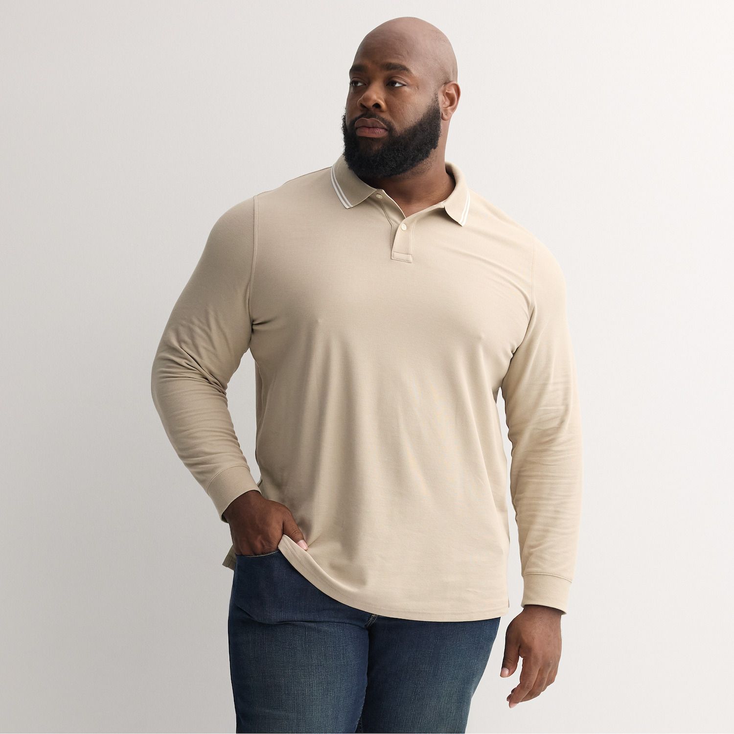 Big & Tall Sonoma Goods For Life® Long Sleeve Pique Polo