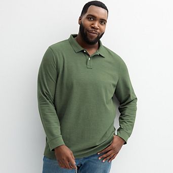 Big & Tall Sonoma Goods For Life® Long Sleeve Pique Polo