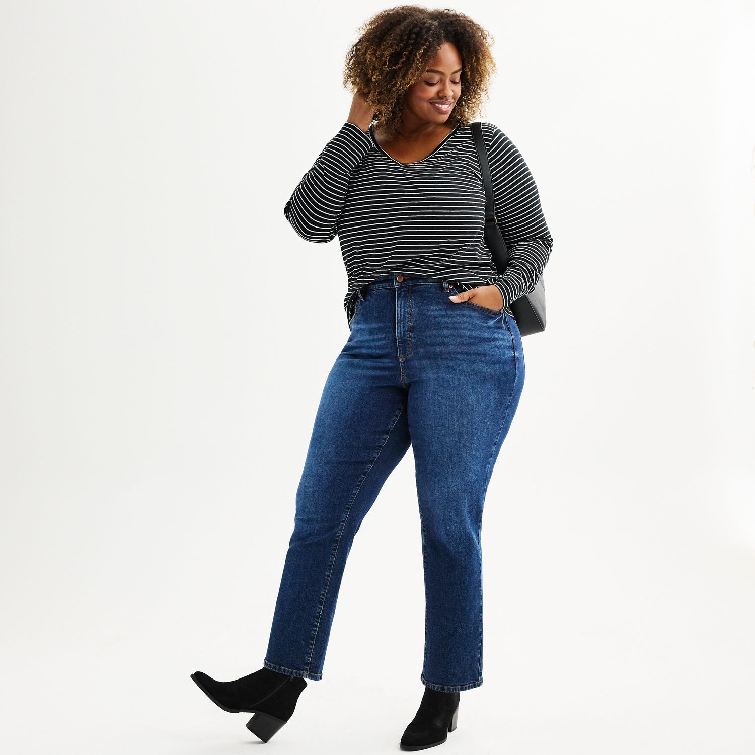 Plus Size Sonoma Goods For Life® Everyday Long Sleeve V-Neck Tee