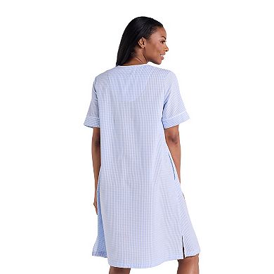 Women's Miss Elaine Essentials Seersucker Short Snap Robe