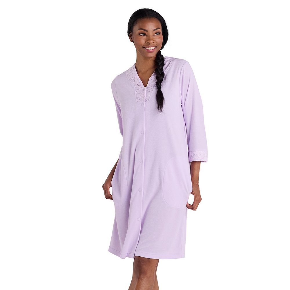 Women's Miss Elaine Essentials Terry Short Snap Robe