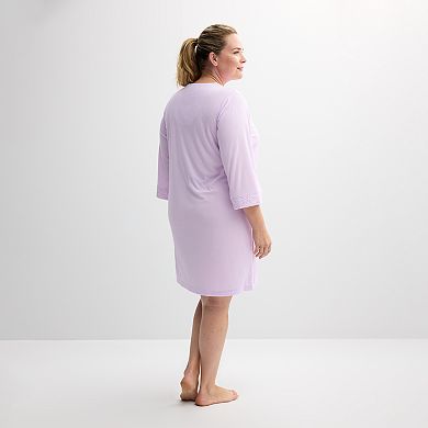 Plus Size Miss Elaine Essentials Terry Short Snap Robe