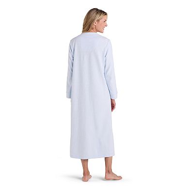 Women's Miss Elaine Essentials Brushed Waffle Long Zip Robe