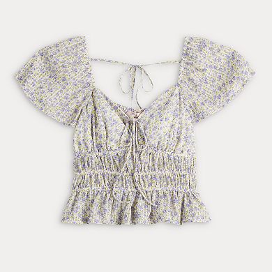 Juniors' Dizzy Lizzy Short Sleeve Top
