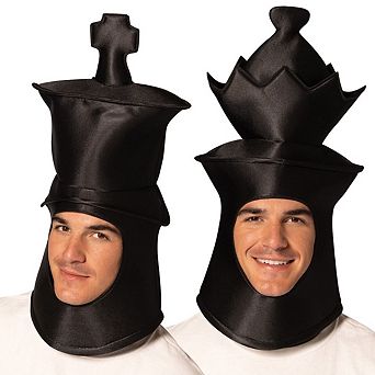 Ultimate Deluxe Black King & Queen Chess Headpieces