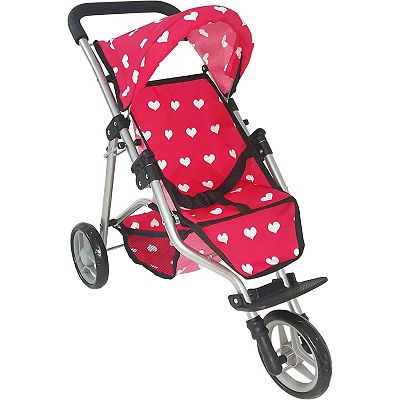 The New York Doll Collection Baby Doll Stroller - Jogging Toy Stroller - Pink