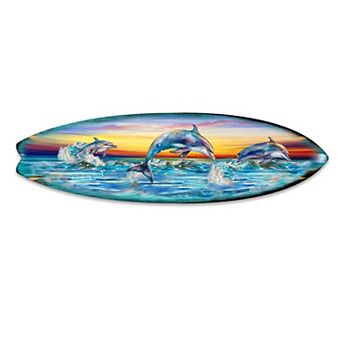 36" X 10" Surfboard Coastal Wall Art By G. Debrekht