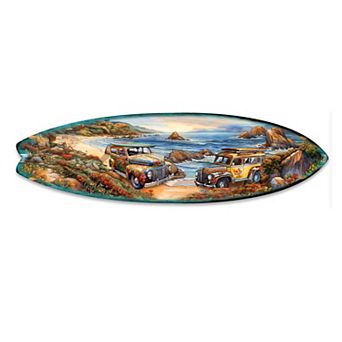 24" X 7" Surfboard Coastal Wall Art By G. Debrekht