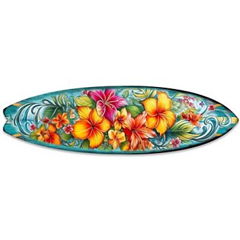 24" X 7" Surfboard Coastal Wall Art By G. Debrekht