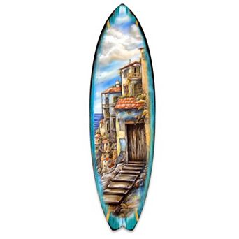 24" X 7" Surfboard Coastal Wall Art By G. Debrekht