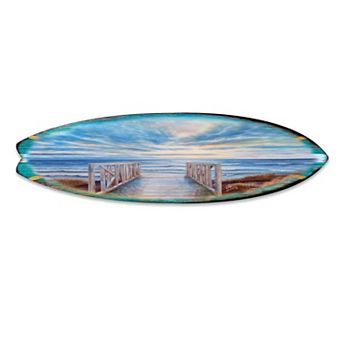 24" X 7" Surfboard Coastal Wall Art By G. Debrekht
