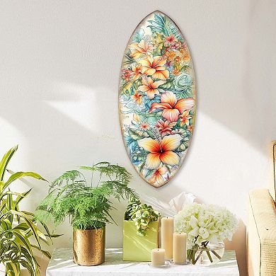 36" X 16" Surfboard Coastal Wall Art By G. Debrekht