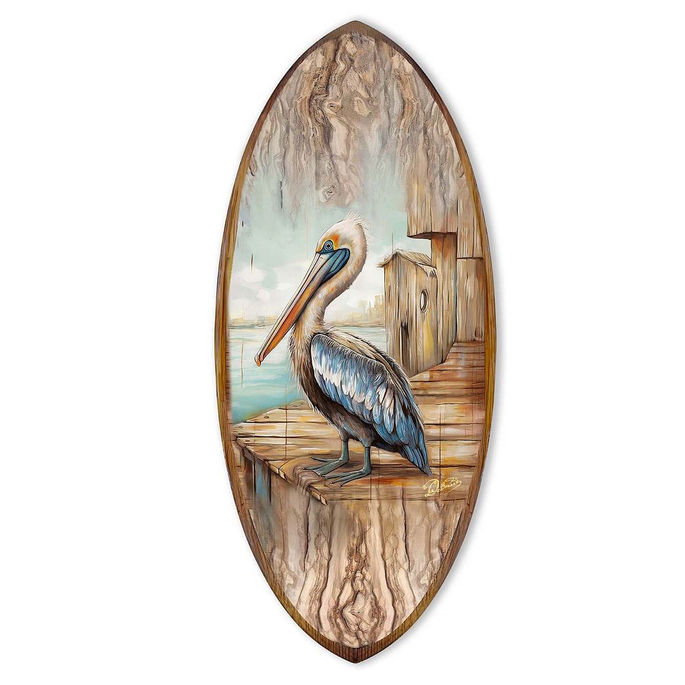 36" X 16" Surfboard Coastal Wall Art By G. Debrekht
